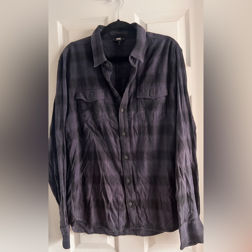PAIGE Charcoal and Black Checkered Shirt Jacket